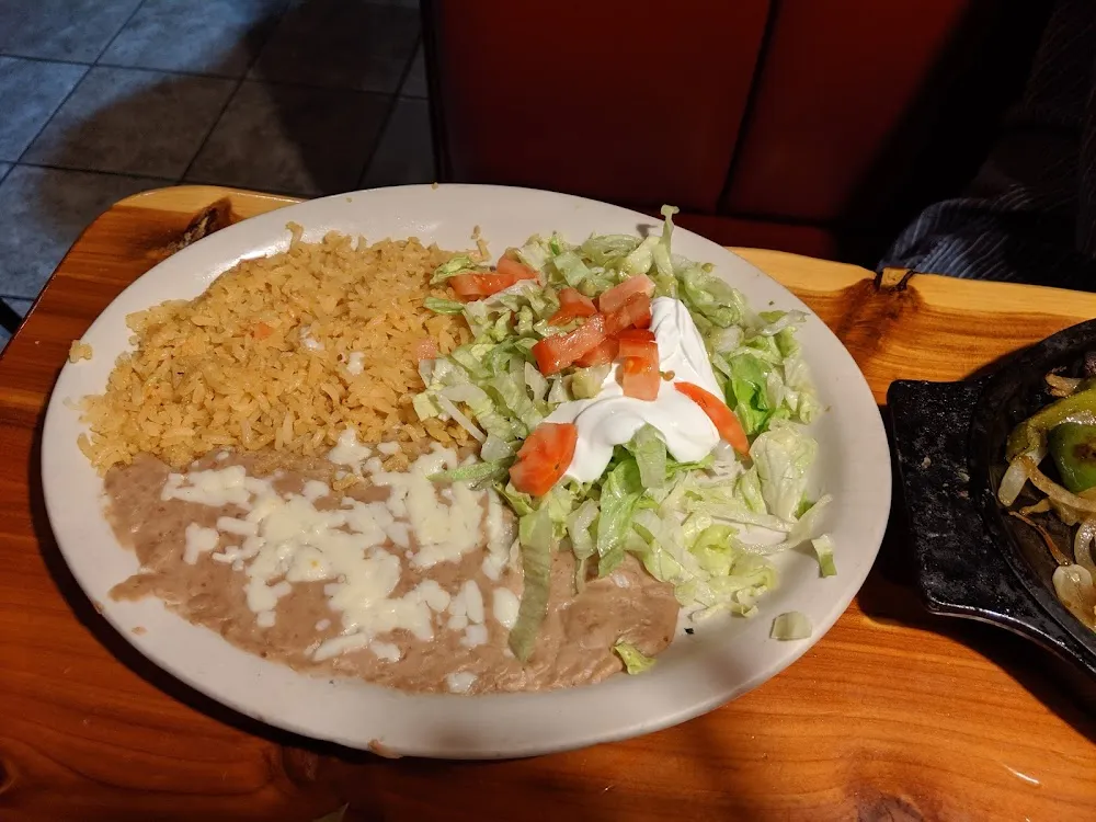 Rice Beans and Salad